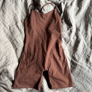 Girlfriend Collective NWOT Earth Chocolate Brown Unitard Romper One Piece